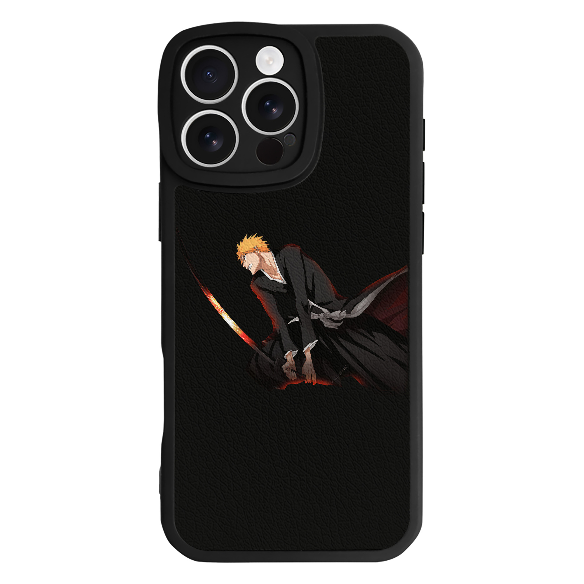 ブリーチ 黒崎一護（くろさき いちご）BLEACH Kurosaki Ichigo 【iPhone 16シリーズ対応】シリコンスマホケース（レザー調） 材質：シリコン